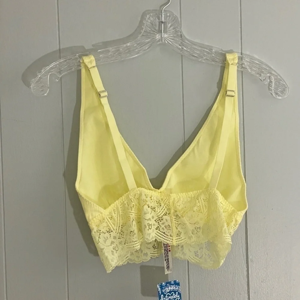 Free People Teegan Lace Trim Bralette Yellow Size Small NWT - Picture 4 of 6